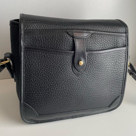 Dooney and Bourke Black Pebbled Leather Surrey Carrier Crossbody double buckle - Picture 3 of 16
